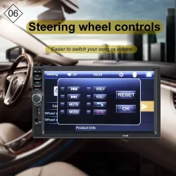 Din 2Radio de coche Bluetooth - DIN 2 - 7'' pantalla táctil LCD - reproductor MP3-MP5 - USB - MirrorLink