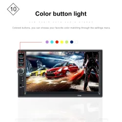 Din 2Radio de coche Bluetooth - DIN 2 - 7'' pantalla táctil LCD - reproductor MP3-MP5 - USB - MirrorLink