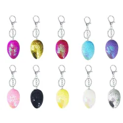 llaveroCierre de llave de huevo de lentejuelas Glitter
