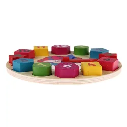 De maderaReloj de rompecabezas de madera con 12 números - juguete