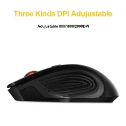 MouseRatón óptico inalámbrico 2.4GHz USB 3.0 2000DPI ajustable