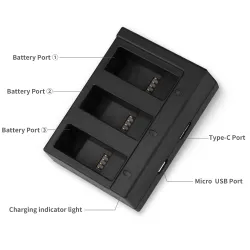 AHDBT-501 battery - three & dual ports USB charger for GoPro 7 /6 / 5 Action CameraBattery & Chargers