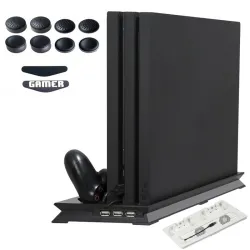 CargadoresPlaystation 4 Pro - soporte vertical - ventilador de refrigeración - estación de carga USB Hub