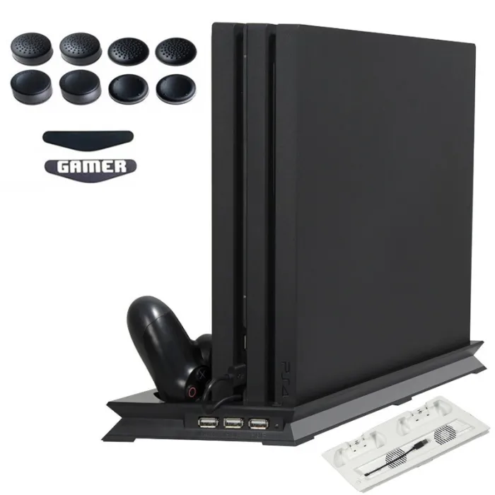 Playstation 4 Pro - vertical stand - cooling fan - charging station - USB HubChargers