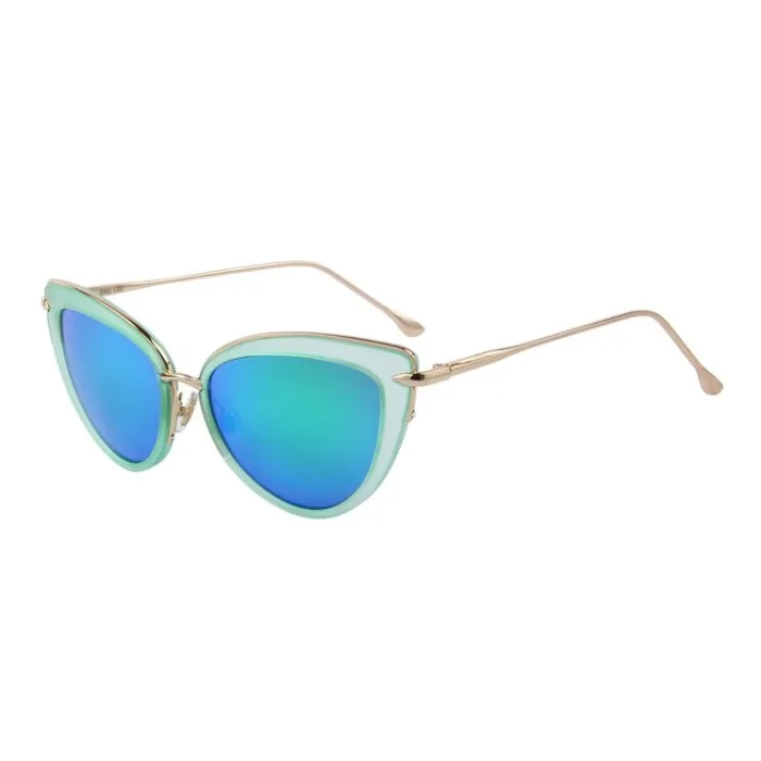 Retro cat eye - alloy frame - oval sunglasses - UV400Sunglasses