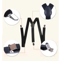 Clip-on Suspenders - Elastic Y-Shape Adjustable Braces - UnisexKids
