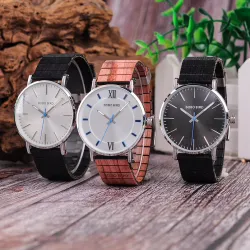 RelojesElegante reloj de cuarzo de madera - unisex