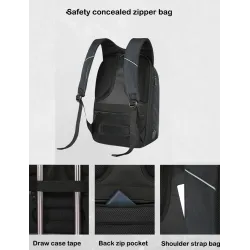 MochilasMochila antirrobo con carga USB - impermeable - bolsa portátil de 15.6 pulgadas