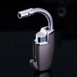 Windproof cigarette lighter with flexible pipeLighters