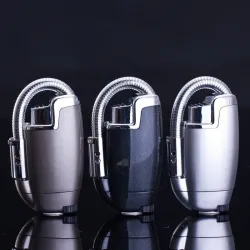 Windproof cigarette lighter with flexible pipeLighters