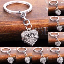 llaveroMamá  Hija  Mejor corazón de cristal de Amigo - llavero
