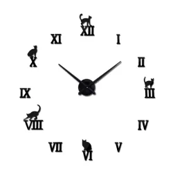3D decorative wall quartz clock with roman numbersClocks