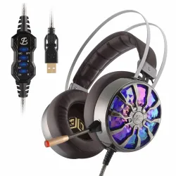 AuricularesNiUB5 PC65 brillante auriculares de juego - 3D USB 7.1 auriculares PS4 con cancelación de ruido