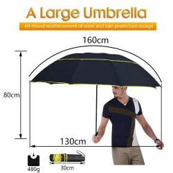 Outdoor & CampingGran paraguas resistente al viento 130 cm