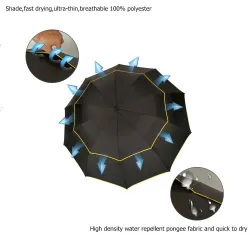 Outdoor & CampingGran paraguas resistente al viento 130 cm