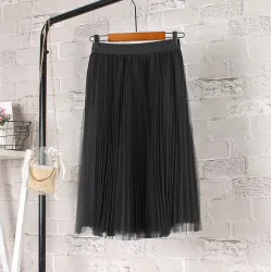 VestidosModa midi falda plegada