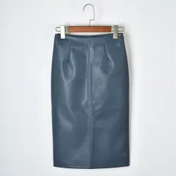 Elegant leather midi skirtDresses