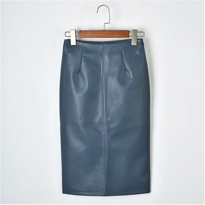 Elegant leather midi skirtDresses