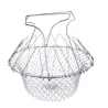 CocinaCargador plegable - cesta de cocción de malla de acero inoxidable