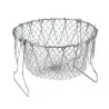 CocinaCargador plegable - cesta de cocción de malla de acero inoxidable