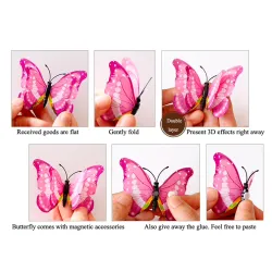 3D butterfly - wall sticker with magnet 12 piecesWall stickers