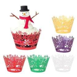 Utensilios para hornearFundas de Navidad para magdalenas & magdalenas - envolturas de papel 12 piezas