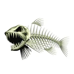 Pegatinas3D pescado esqueleto - coche & motocicleta pegatina 13 * 85cm