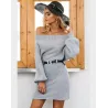 Off-shoulder knitted dress - loose sweaterDresses