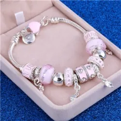 PulseraPulsera de plata de cristal con cuentas