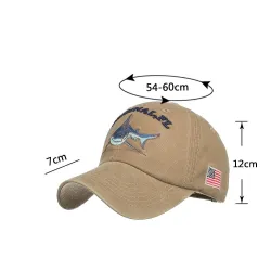 Vintage original Shark - embroidery cotton baseball cap - unisexHats & Caps