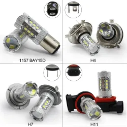 H3Niebla de coche - Bombilla LED - H1 H4 H3 H13 H16 1156 9005 9006 - luz de la cabeza - 12V