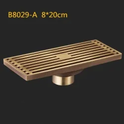 Antique brass - bathroom floor drain - wire strainerDrains