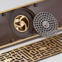 Antique brass - bathroom floor drain - wire strainerDrains