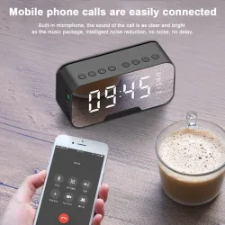 Altavoz BluetoothG5 inalámbrico Altavoz Bluetooth con reloj de alarma LED espejo - soporte TF tarjeta