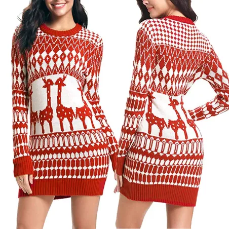VestidosSuéter largo de Navidad - mini vestido