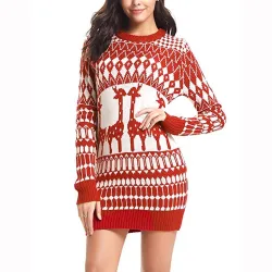 VestidosSuéter largo de Navidad - mini vestido