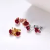AretesPendientes de oro con rosa roja
