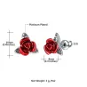 AretesPendientes de oro con rosa roja