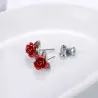 AretesPendientes de oro con rosa roja