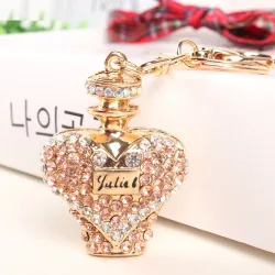 llaverobotella de perfume de cristal de oro - llavero