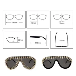 Vintage steampunk sunglasses with rivets - unisexSunglasses
