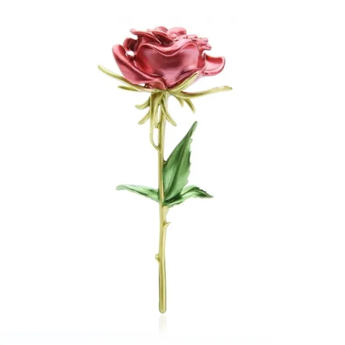 BrochesElegante broche con rosa roja