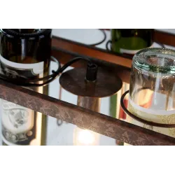Luces & IluminaciónVintage - soporte de botellas colgantes - lámpara de techo de hierro - E27 LED