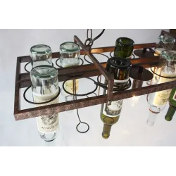 Luces & IluminaciónVintage - soporte de botellas colgantes - lámpara de techo de hierro - E27 LED