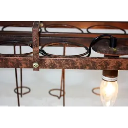 Luces & IluminaciónVintage - soporte de botellas colgantes - lámpara de techo de hierro - E27 LED