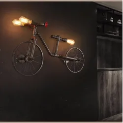 ApliquesBicicleta & tubo de agua - luz vintage LED Edison - lámpara de pared